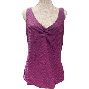 White House Black Market Textured Tank Top Fuchsia Size Extra Large XL
